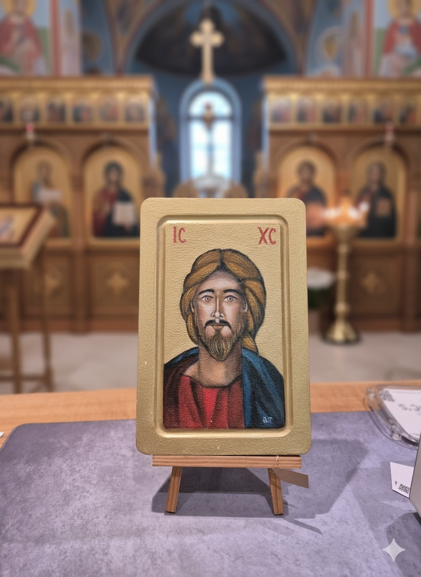 Ikone kirche orthodoxe Ikone handgemalt Jesus – Bild 1